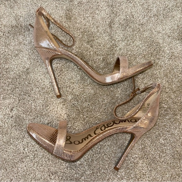 Sam Edelman Arielle Pink Sparkly Strappy Heel Pump Sexy Formal Dressy Metallic - Picture 10 of 10